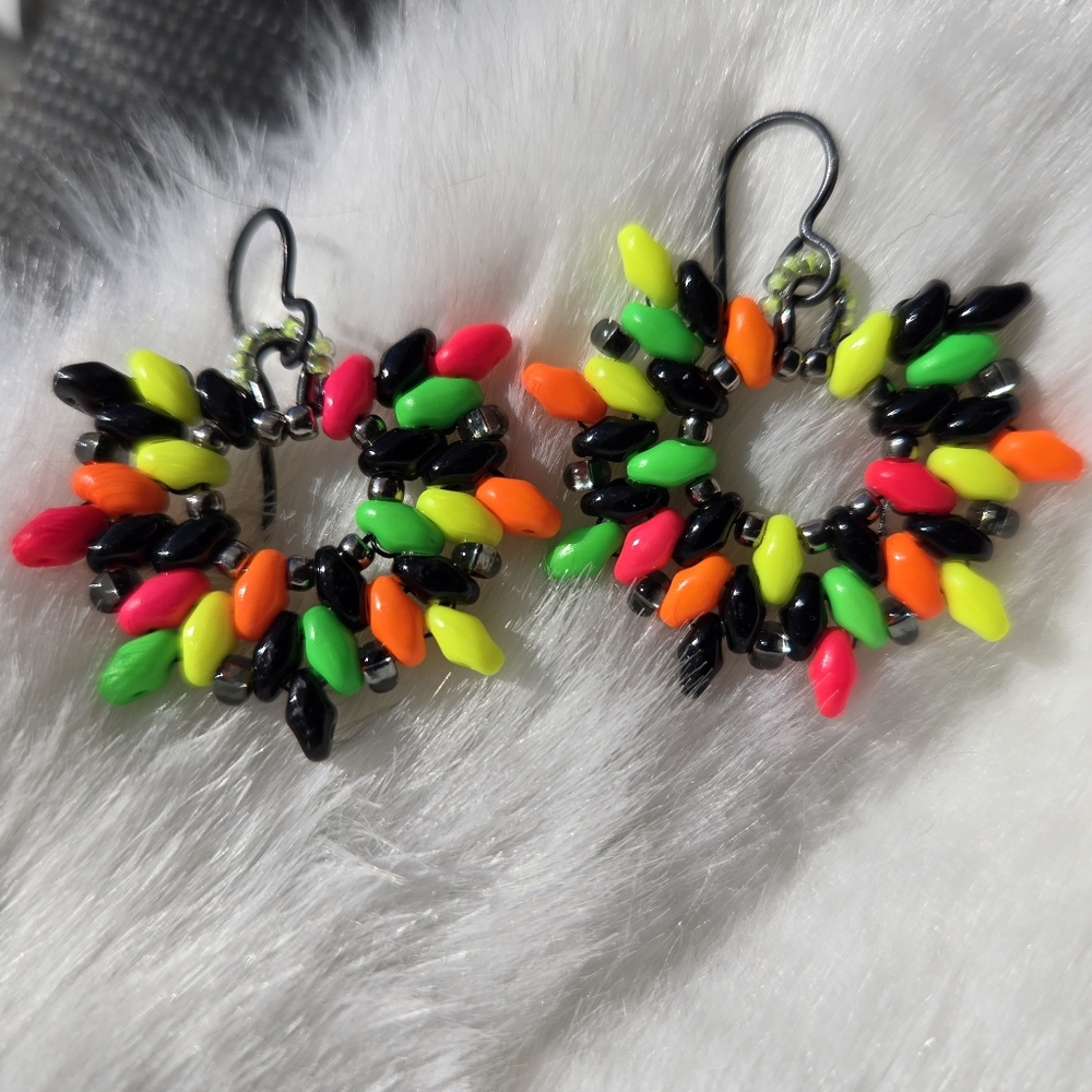 Handmade Electric Neon Earrings